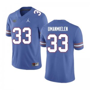 Men's Florida Gators #33 Princely Umanmielen NCAA Nike Blue Authentic Stitched College Football Jersey HMU8362KS